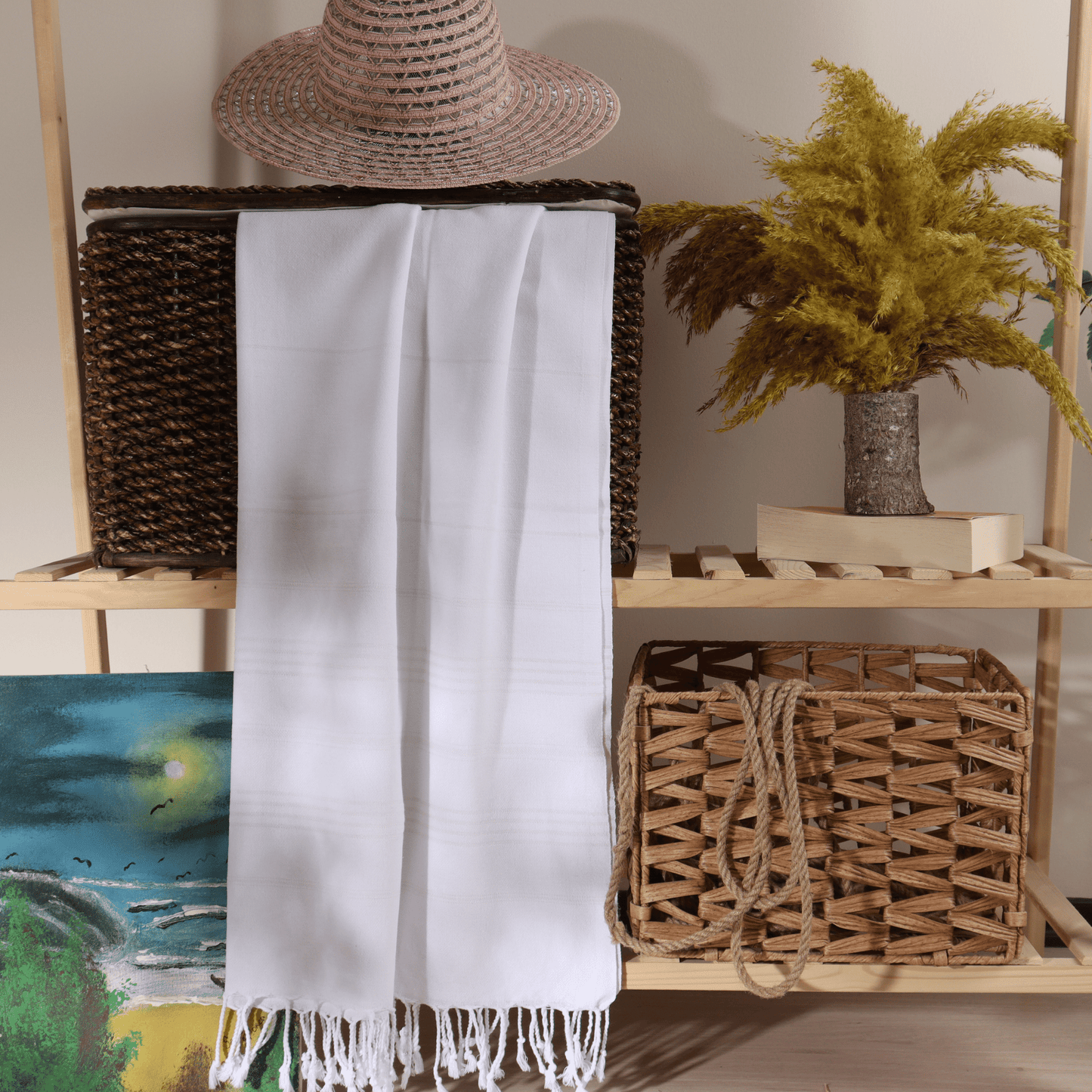 White Turkish Beach Towel Sultan - 10
