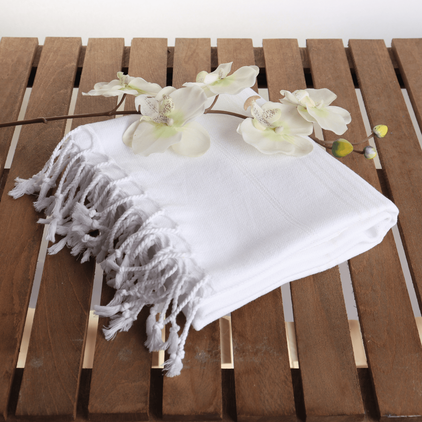 White Turkish Beach Towel Sultan - 4