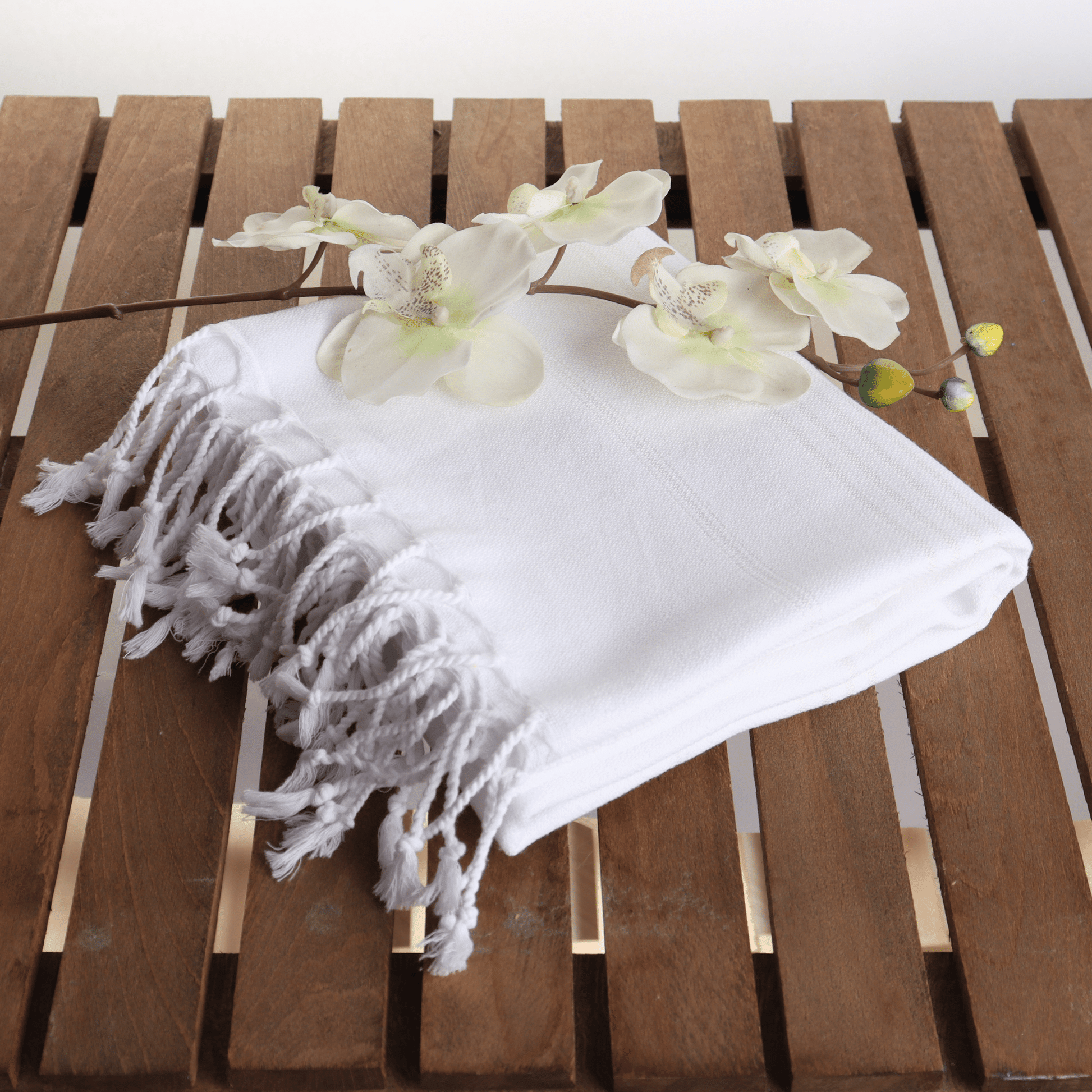 Turkish T Turkish Beach Towel - White