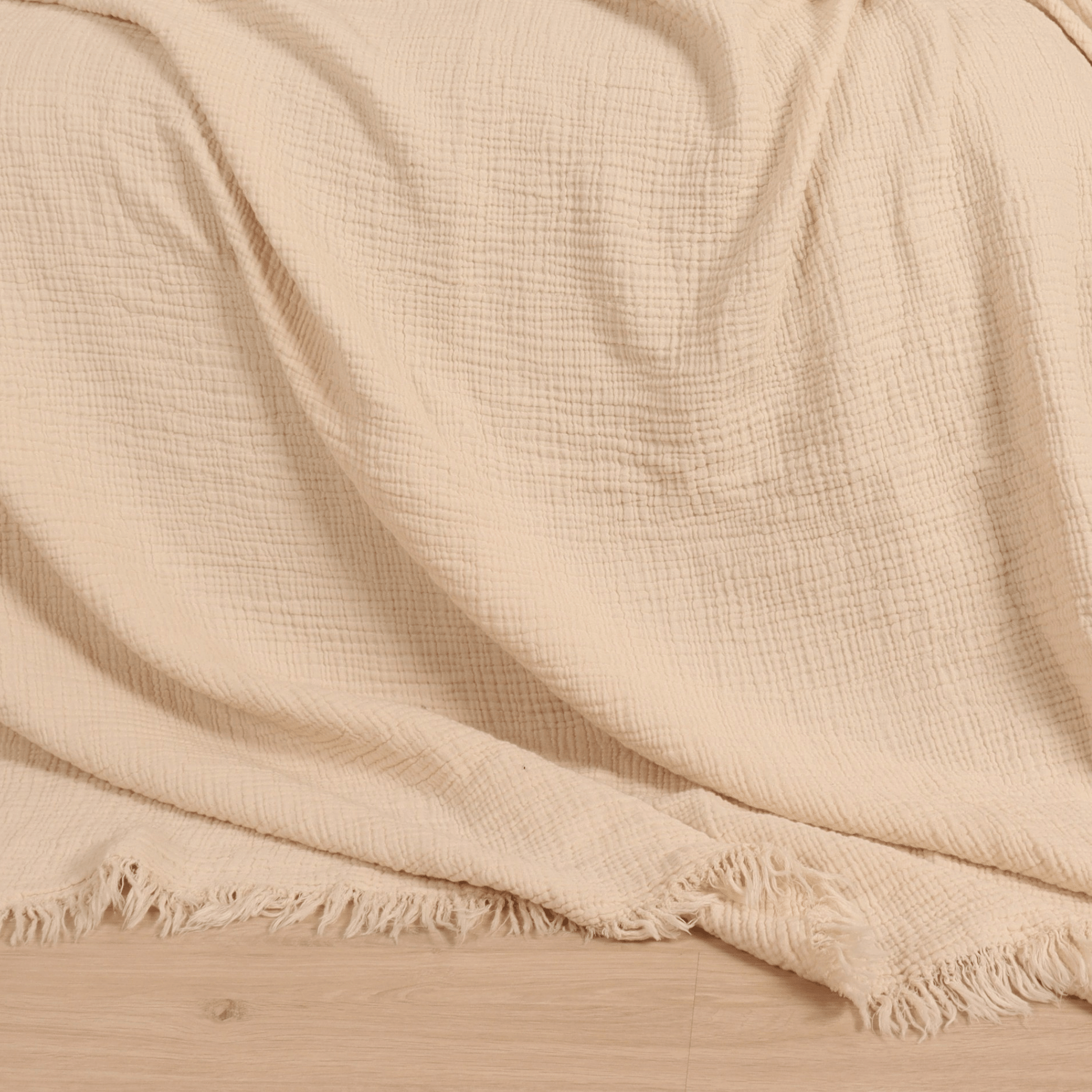 Beige Muslin Blankets for Adults