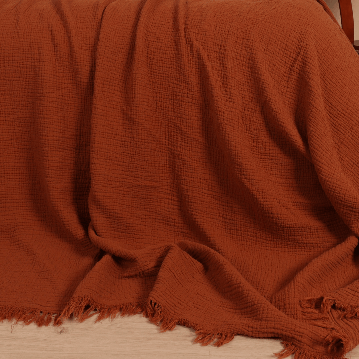Rust Muslin Blankets for Adults