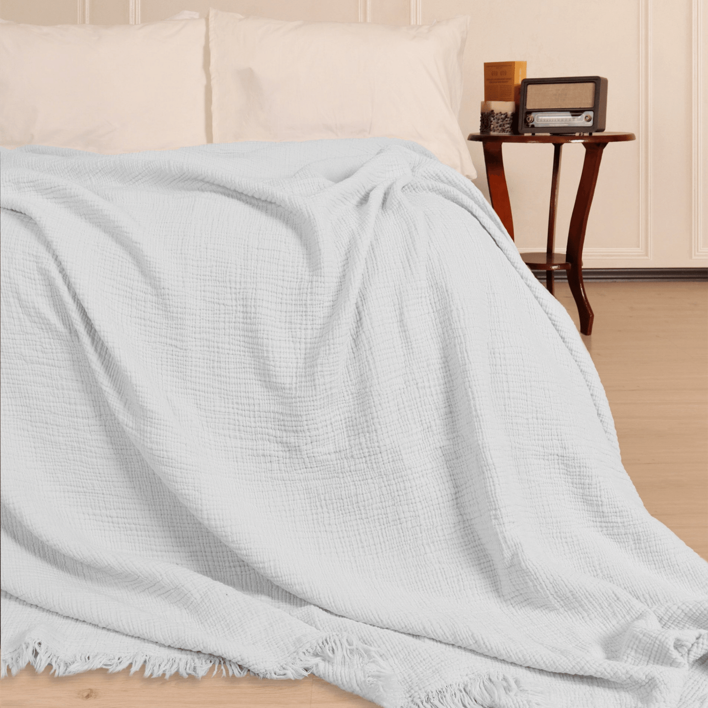 White Muslin Blankets for Adults