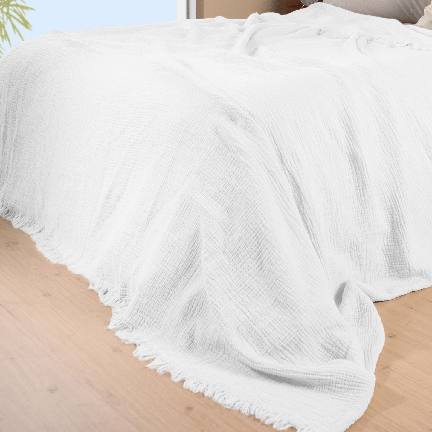 White Muslin Blankets for Adults