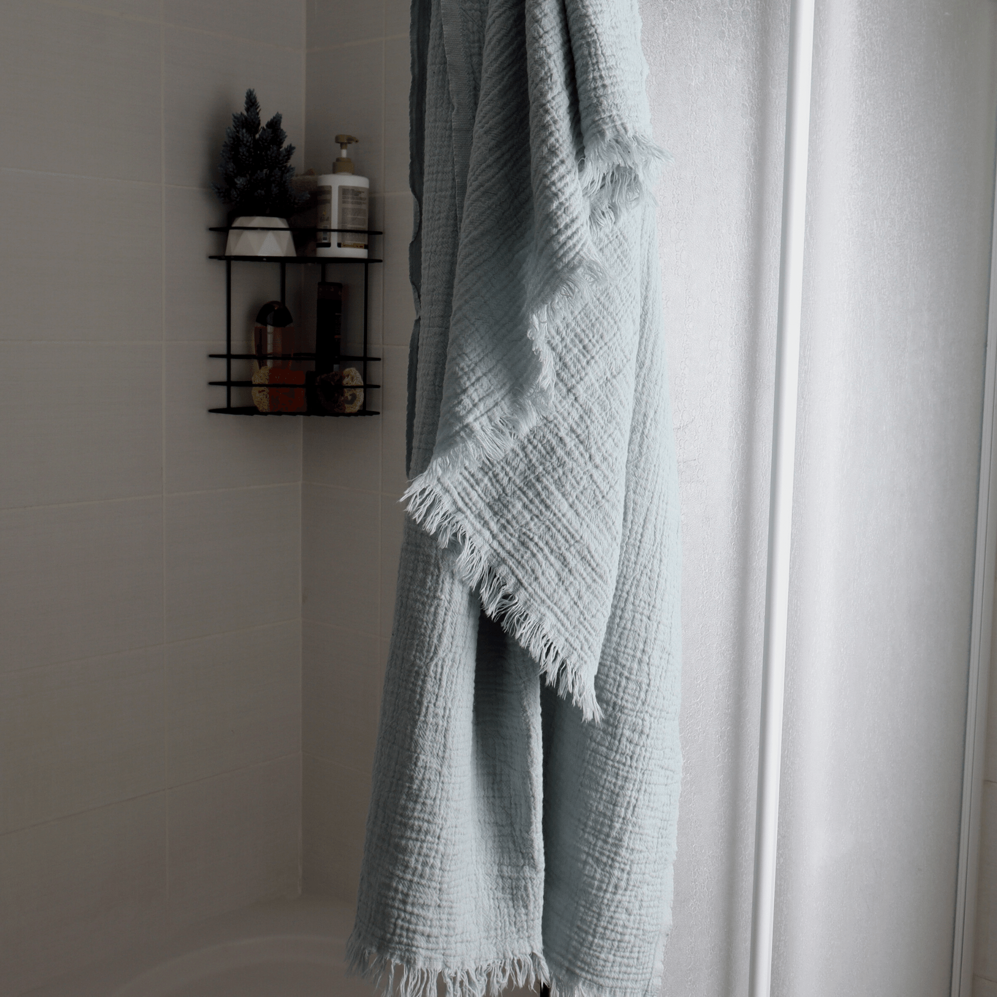 Ice Green Muslin Towel for Adults