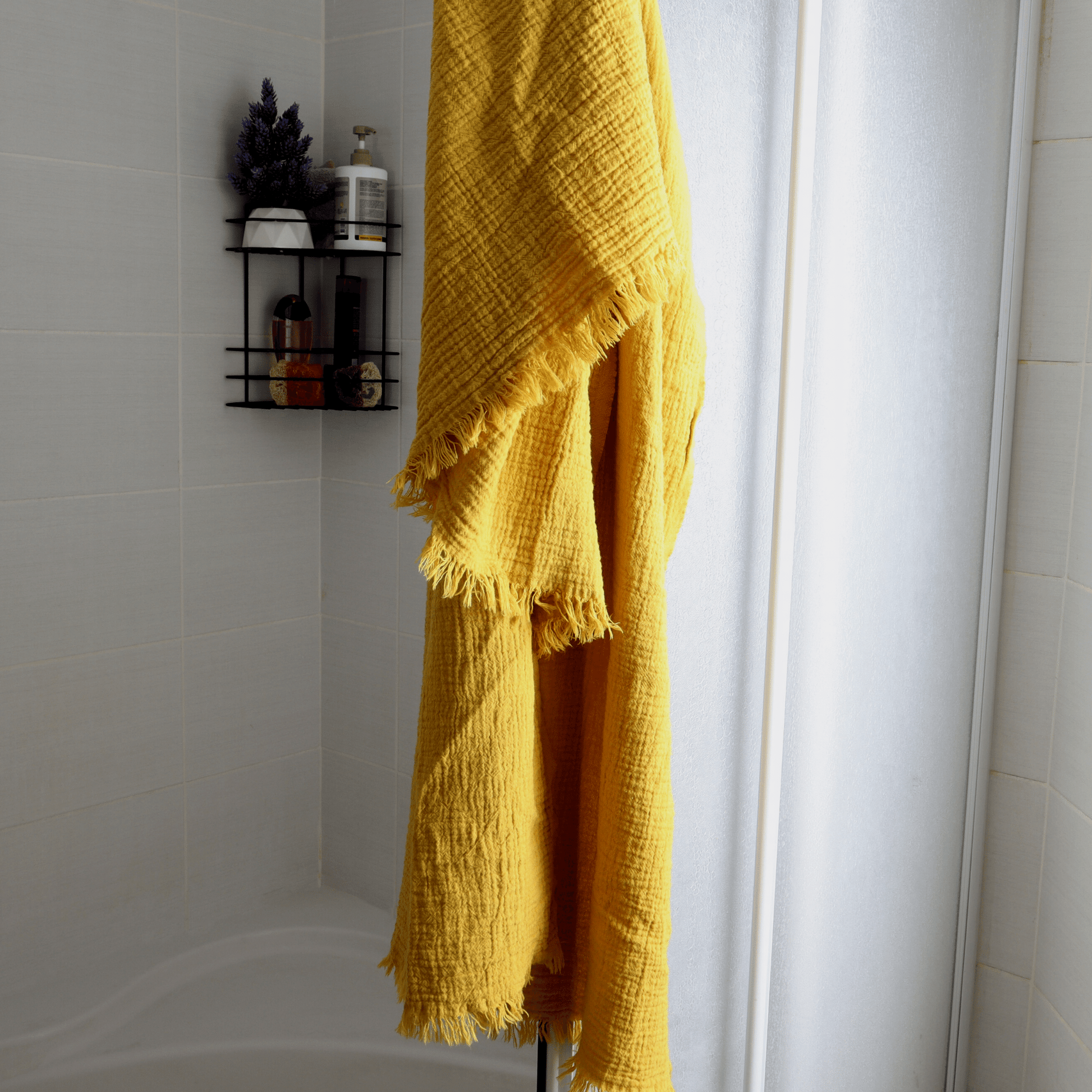 Mustard Yellow Muslin Towel for Adults