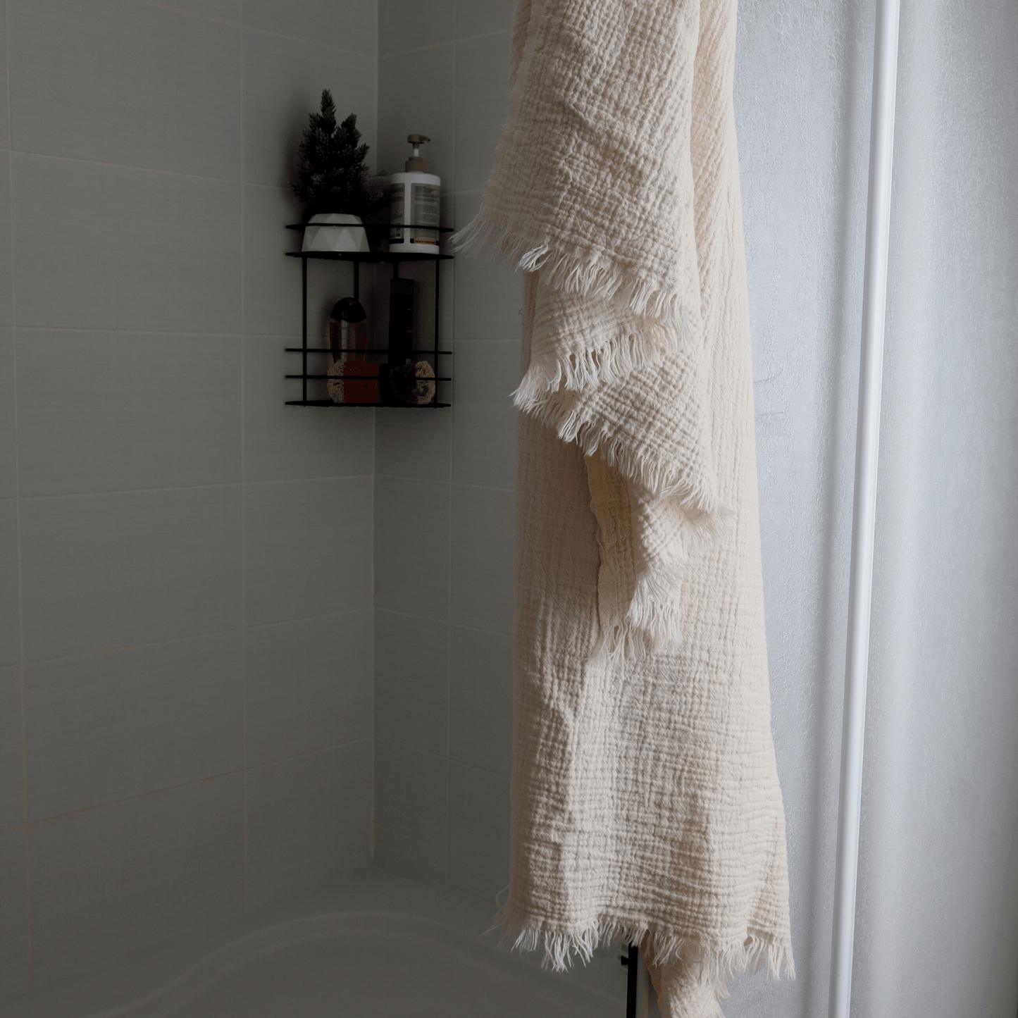 Natural Cream Muslin Towel for Adults