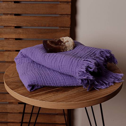 Purple Muslin Towel for Adults