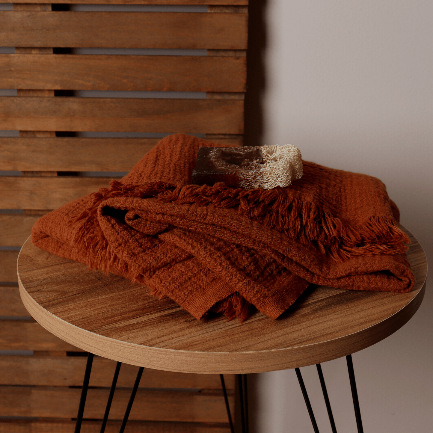 Rust Muslin Towel for Adults