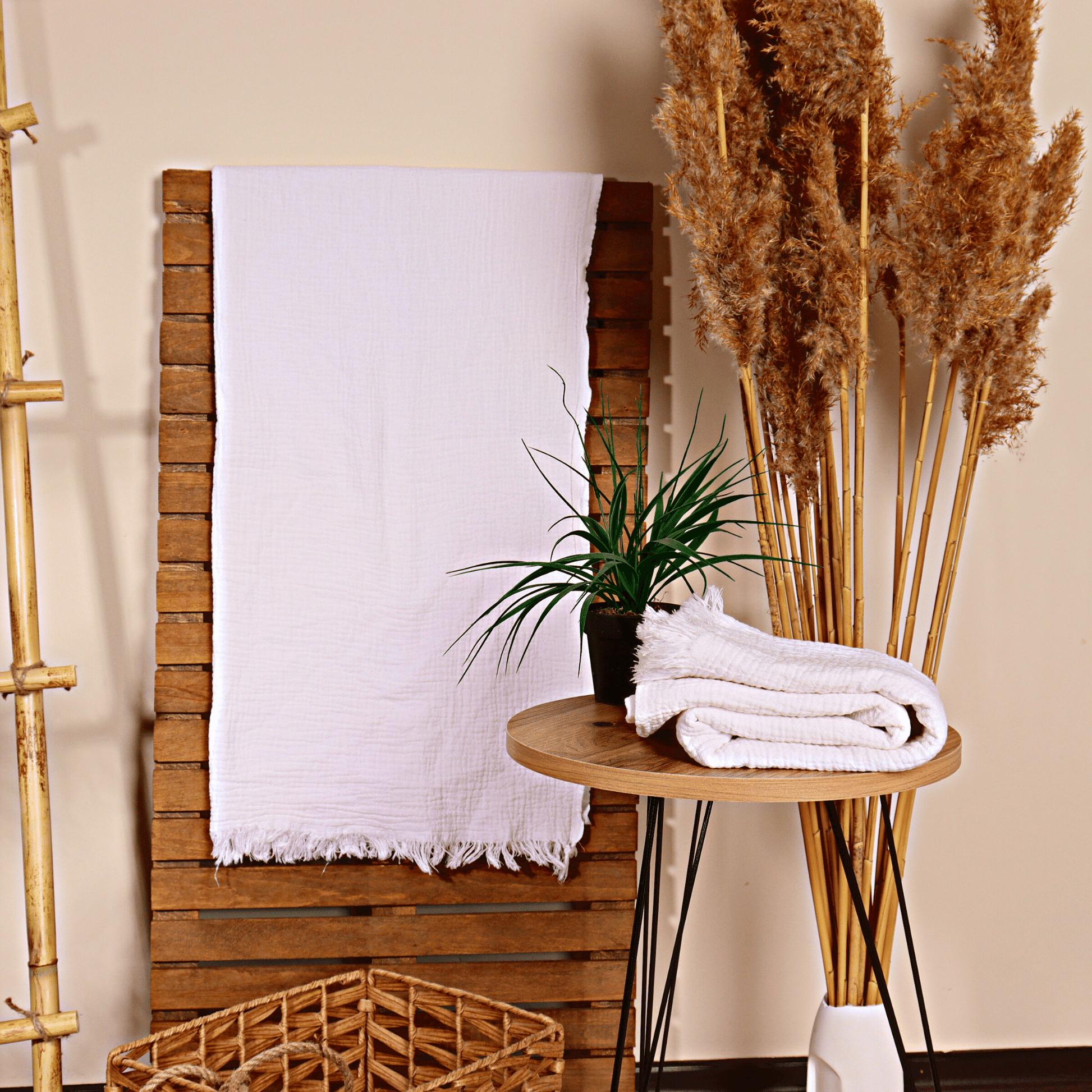 White Muslin Towel for Adults