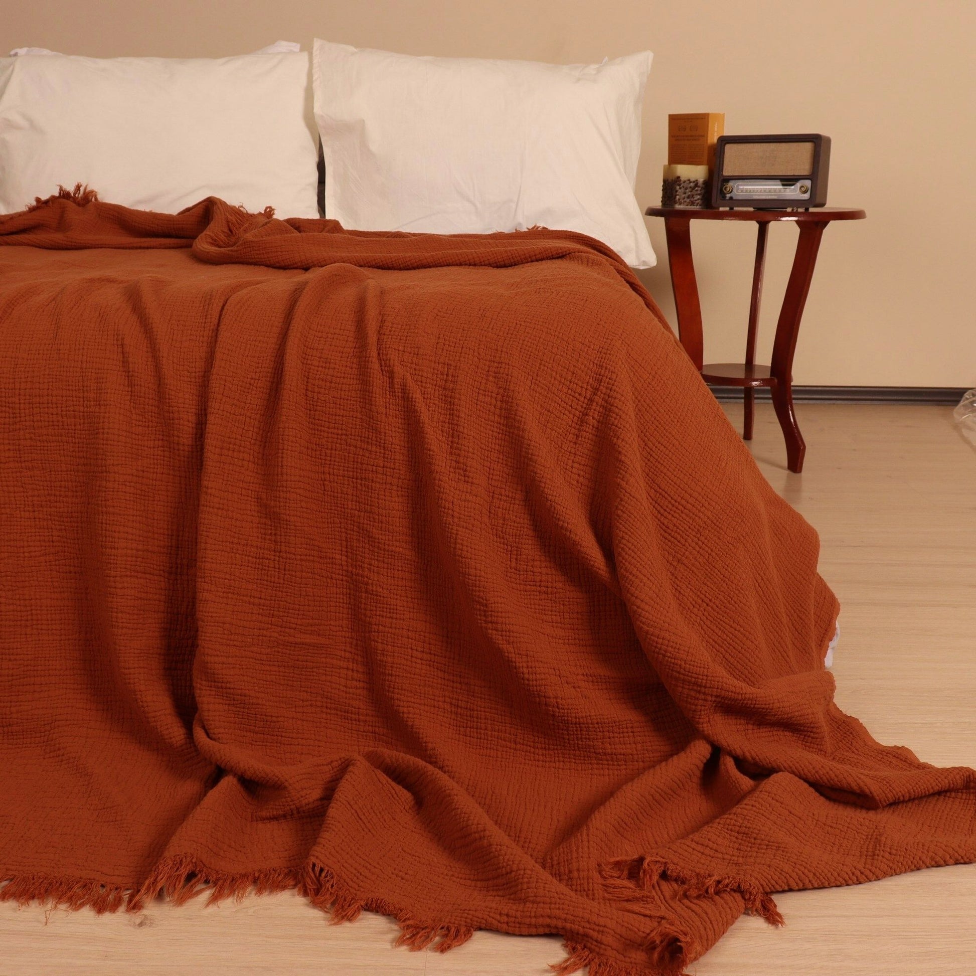 Adult Muslin Blankets rust 2
