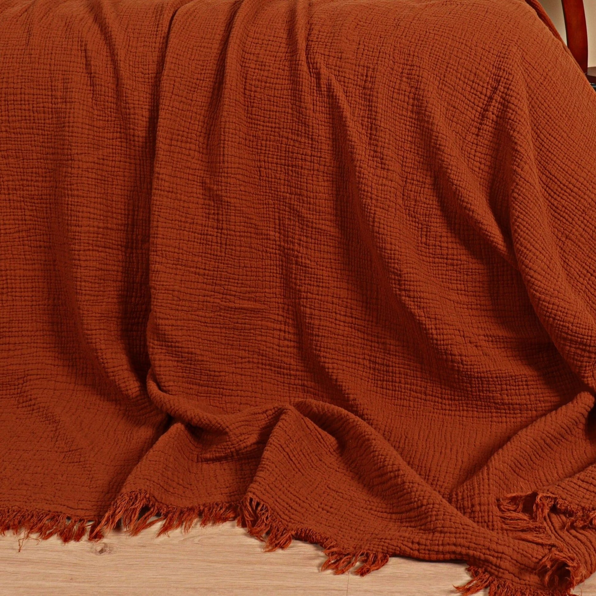 Adult Muslin Blankets rust 3