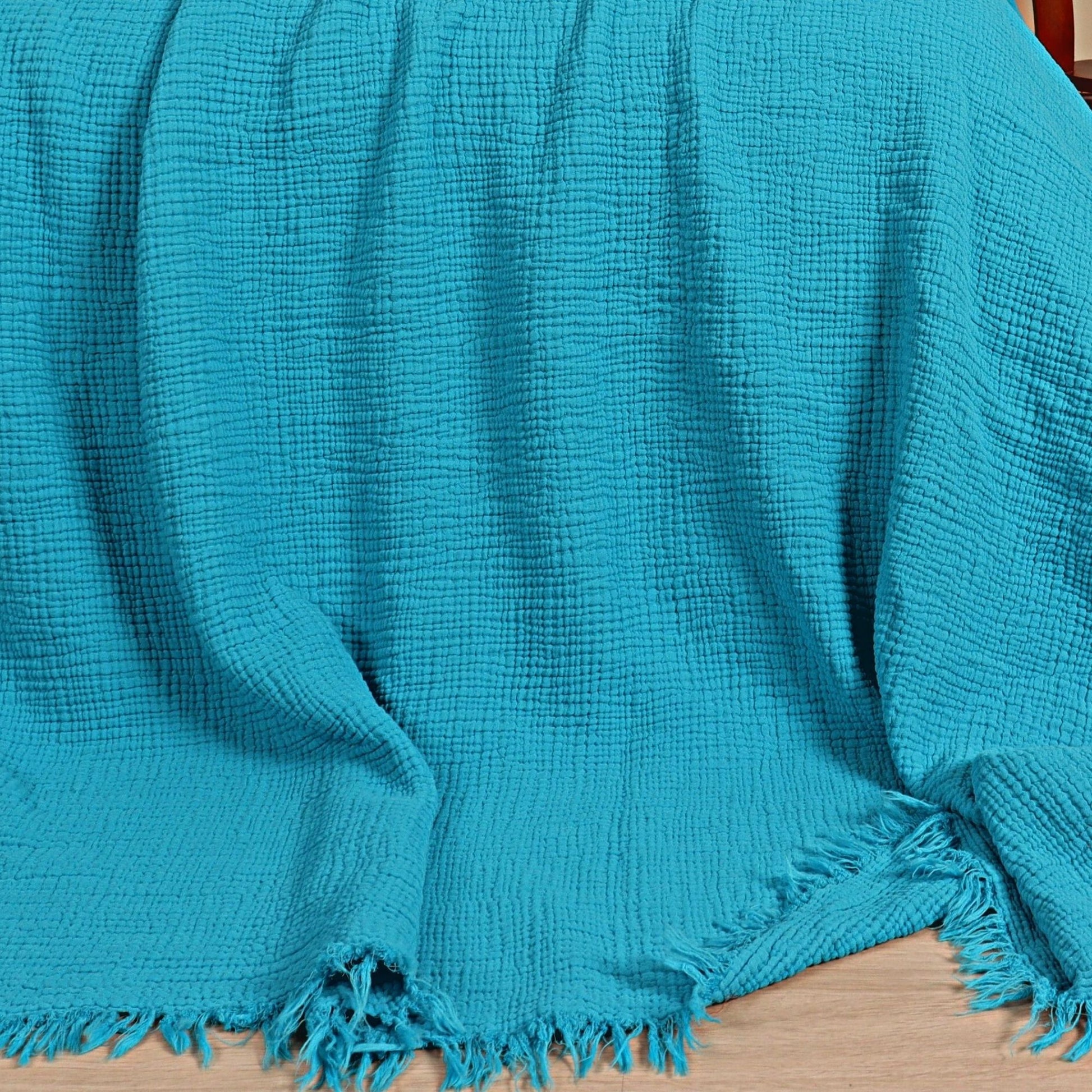 Adult Muslin Blankets turquoise 3
