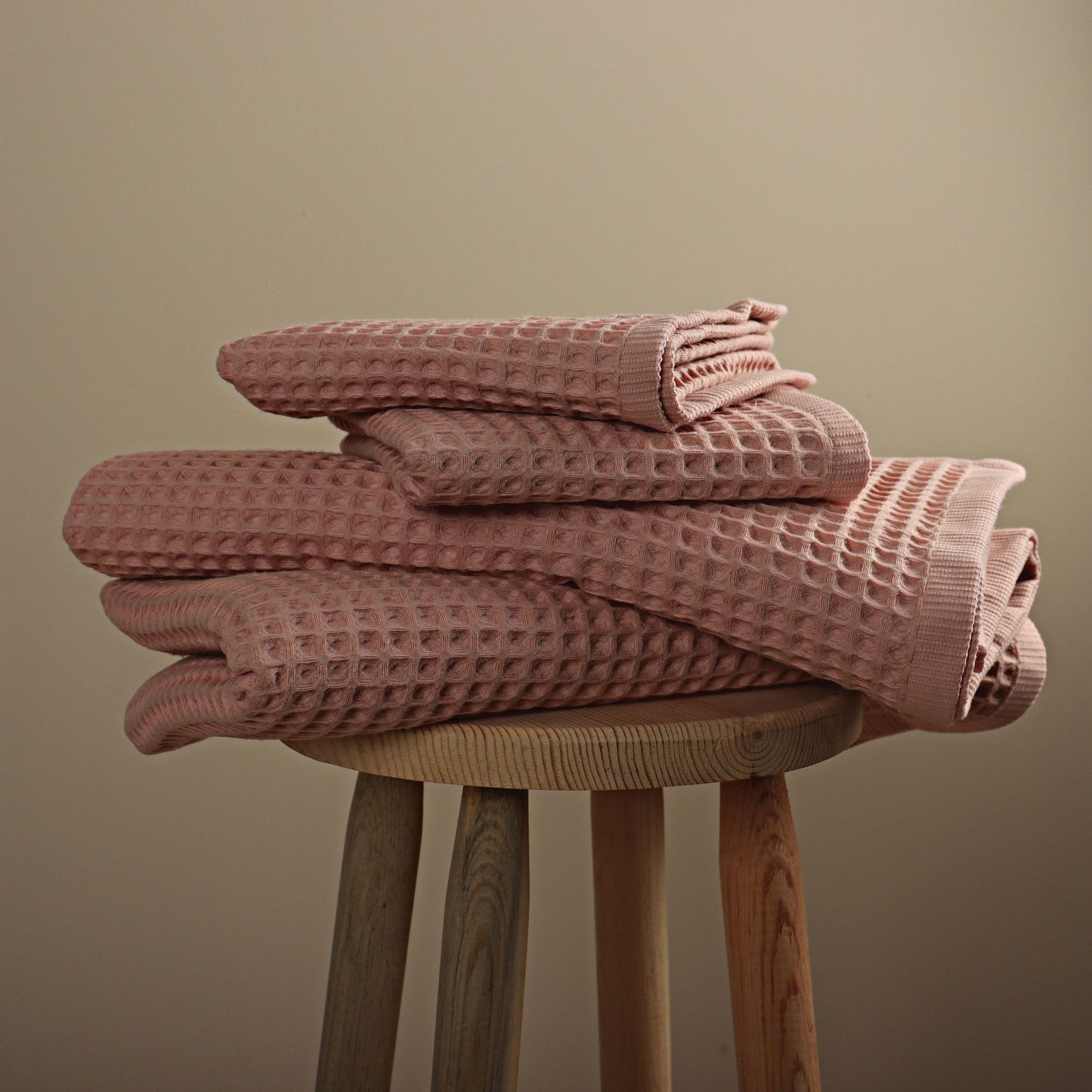 Pink Waffle Weave Towels Sets - 2 Bath, 2 Hand Towels