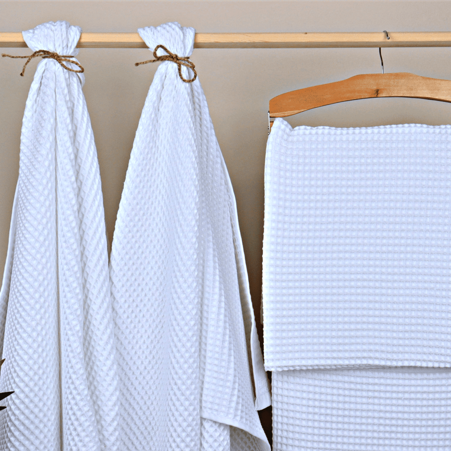 White Waffle Weave Bath Towels